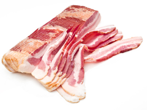 Whole semi boneless pork ham isolated on white background.